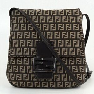 Fendi Brown and Black Monogram Shoulder Bag